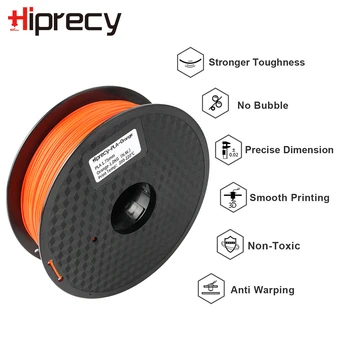 

Hiprecy Filament PLA 1.75mm Dimensional Accuracy +/-0.02mm 1KG 335m Printing Materials Colorful For 3D Printer 3D Pen Orange