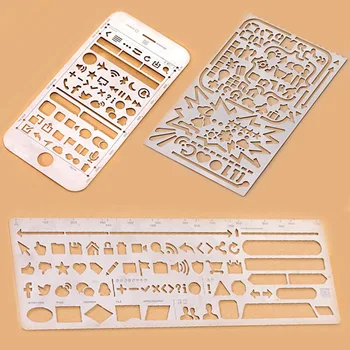 

Multifunctional Stainless Steel Hollow Ruler Cartoon Cat Geometric Drawing Stencils Templates Ruler DIY Tool