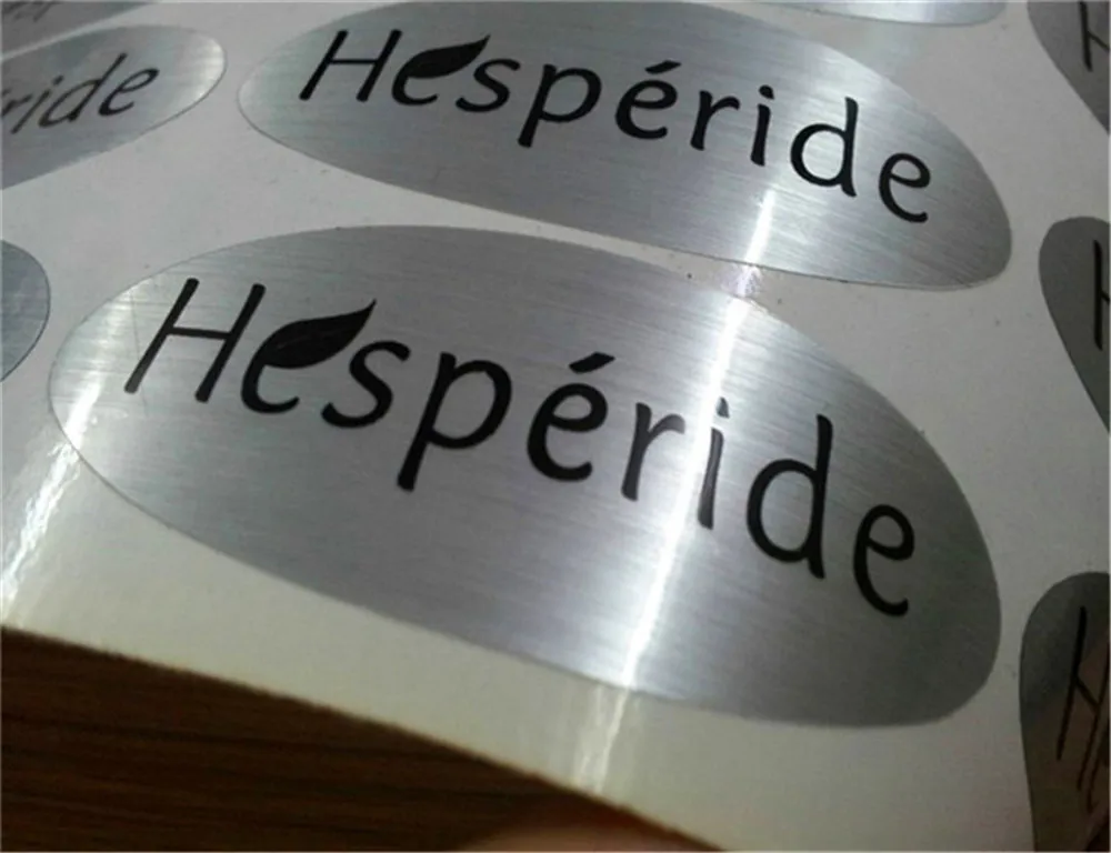 

1000pcs Customized Die Cut Brushed Silver Waterpfoof Stickers Labels Custom Brand Logo Silver Foil Packaging Stickers