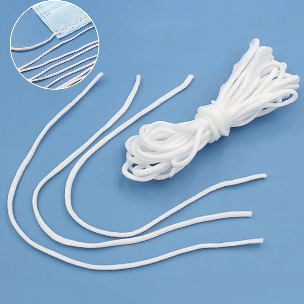 

DIY 10/20/30/50/100M Mask Elastic Rope Round Elastic Band Mask Oil Core Belt Rope Handmade Protective Clothing Accessories
