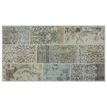 

Handmade Beige Vintage Overdyed Patchwork Area Rug 080x150 Cm-2'7''X4'11''