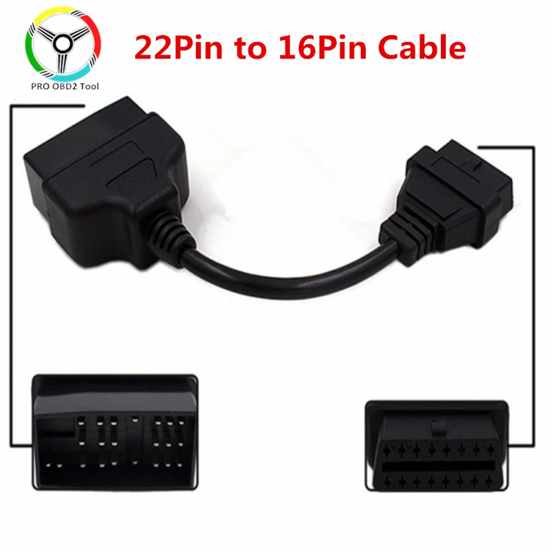 В наличии для Toyota 22Pin к OBD2 16Pin разъем адаптера OBDII 16 контактного ремонтного шнура