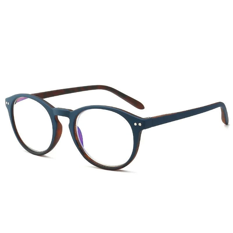 Модные круглые очки для чтения женщин и мужчин прозрачный синий свет смолы очки для пресбиопии унисекс диоптрий+ 1,0+ 2,0+ 3,0+ 4,0 - Цвет оправы: Blue