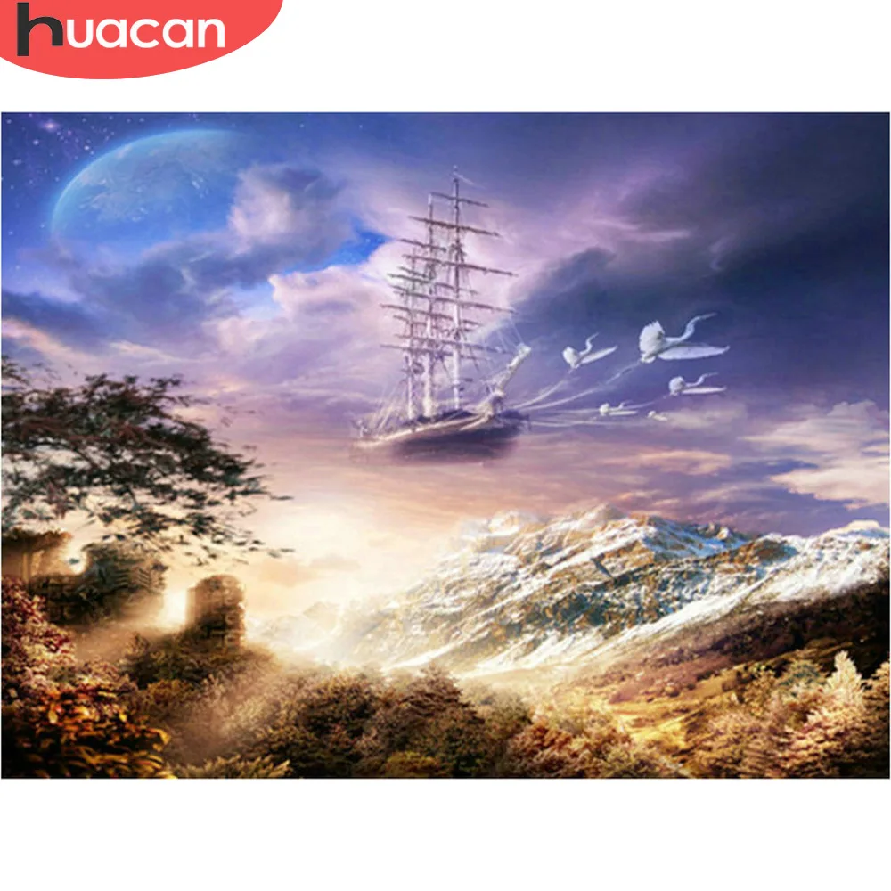 

HUACAN DIY 5D Diamond Painting Landscape Mosaic Beaded Cross Stitch Full Square Set Scenery Home Decoration Handcraft Beaded