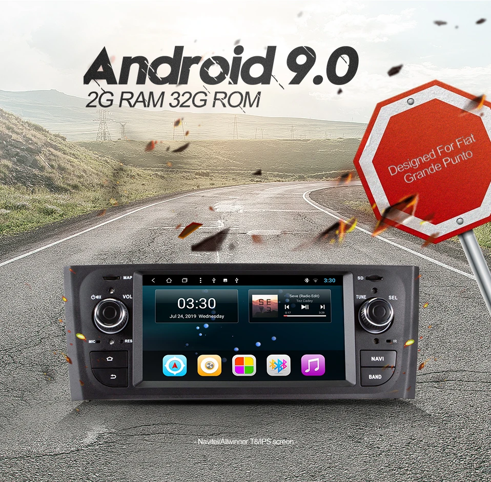 Infispruce 6,1 дюймов Android 9,0 автомобильный dvd для Fiat Grande Punto 2006-2012 автомобильный Радио Стерео gps навигация автомобильный стерео медиаплеер