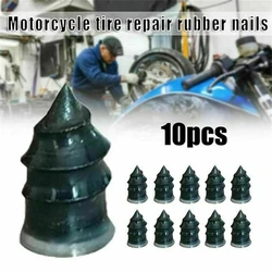 Réparation de pneus sous vide, 10 pièces, clous en caoutchouc sans chambre à air universels pour moto, voiture, Scooter, vélo, accessoires de réparation de crevaison 