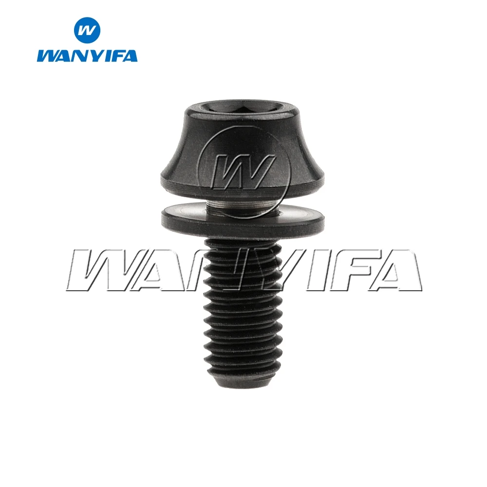 Титановый "Wanyifa" Болт M5x12mm держатель для бутылки велосипедный винт с шайбой для велосипеда аксессуары 5 цветов - Цвет: Black