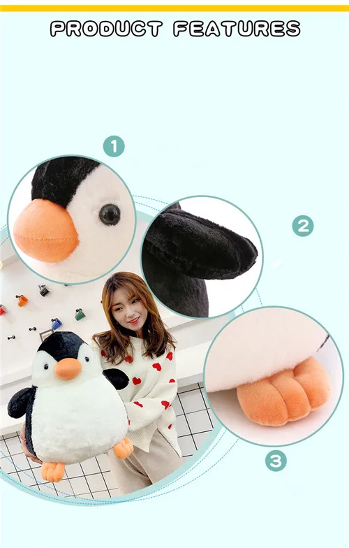 Fancytrader 2020 New 26'' Cute Big Penguin Plush Toy Fat Soft Polar Penguin Animal Doll Hugging Pillow Home Decoration 65cm (9)