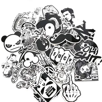 

50Pcs Motorcycle Sticker Graffiti Style Motorcycle Fuel Tank Pad 3D Applique Waterproof Black Sticker Motorcycle Accessories