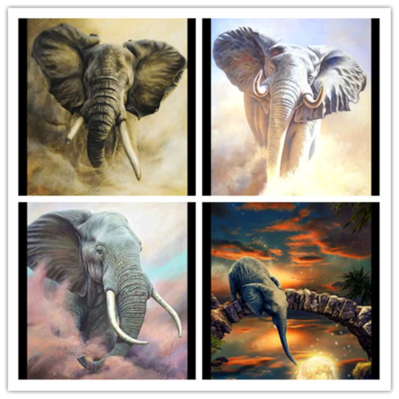

DIY Diamond Embroidery Animal Elephant Full Diamond 5D Diamond Painting Elephant Cross Stitch Home Decoration