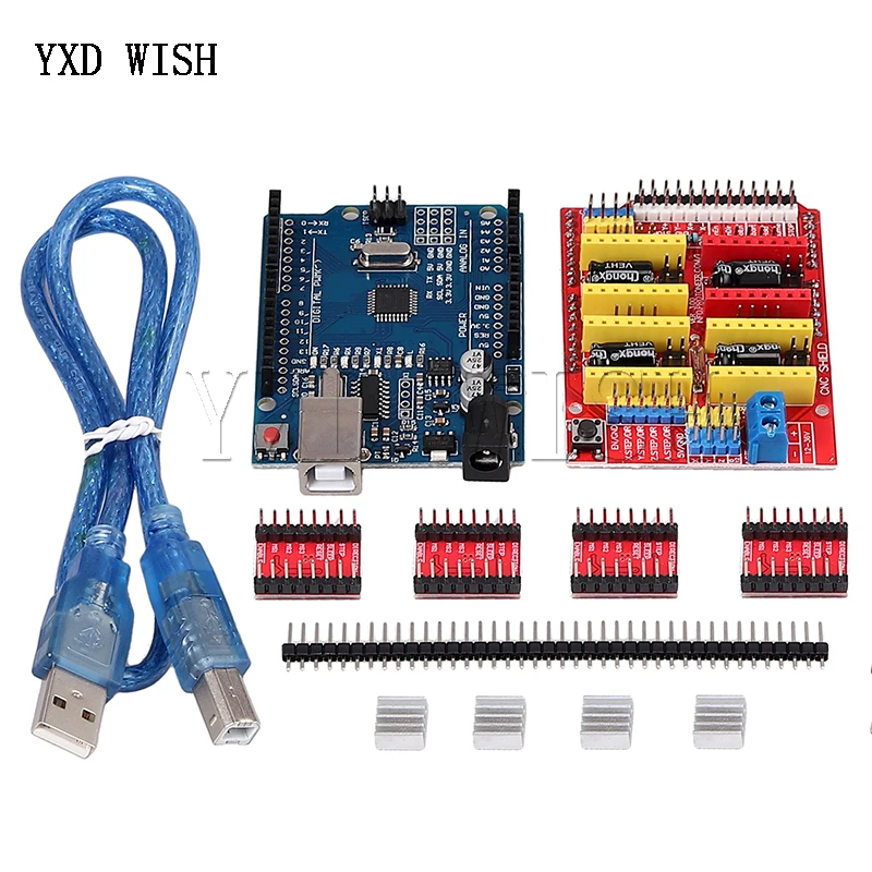 Плата расширения щит ЧПУ V3.0 + для UNO R3 плата с USB Arduino 4 шт. Драйвер шагового