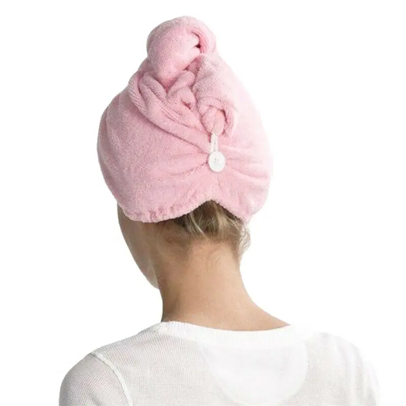 Новое поступление, супер абсорбирующее полотенце для сушки волос, тюрбан, купальный халат, шапка, повязка на голову