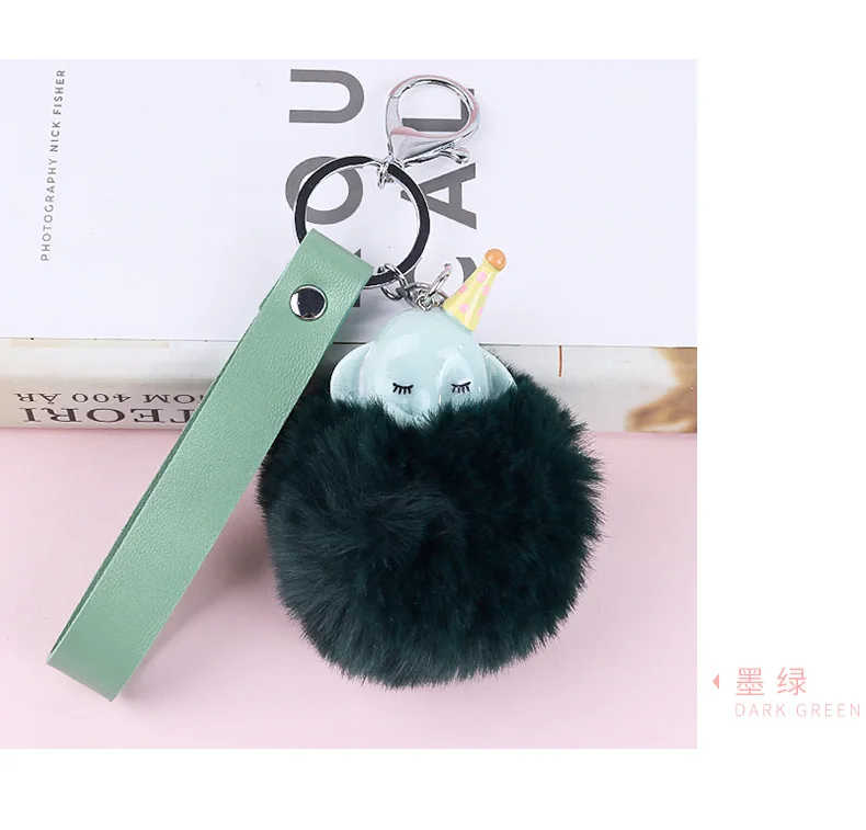 Pom-ключ "Помпон" Кольцо стиль мультфильм животных плюшевый брелок для ключей студентов подарок для пары напрямую от производителя сумки кулон