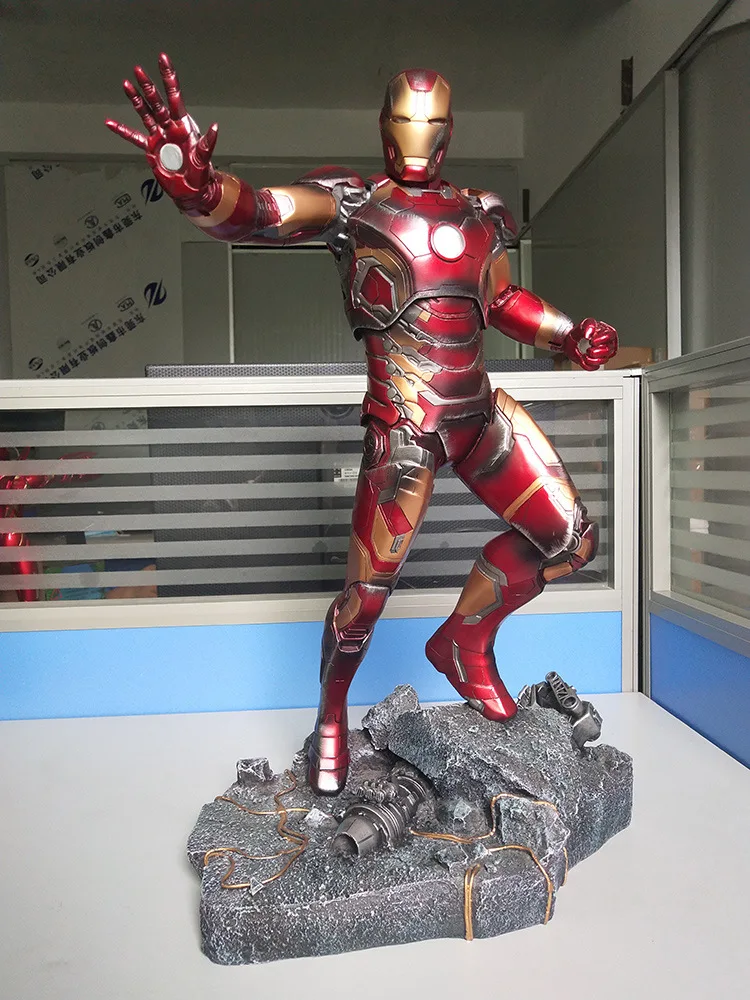 Смола Marvel Avengers Ironman Mark 43 Battle Damage Ver. Статуя ПВХ Фигурки игрушки 50 см | Игрушки и