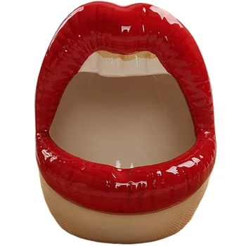 

Cute Cartoon Ashtray Lips Ceramic Ashtray Creative Flower Pot Trendy Mouth Fashion Home Mini Send Boyfriend Gift