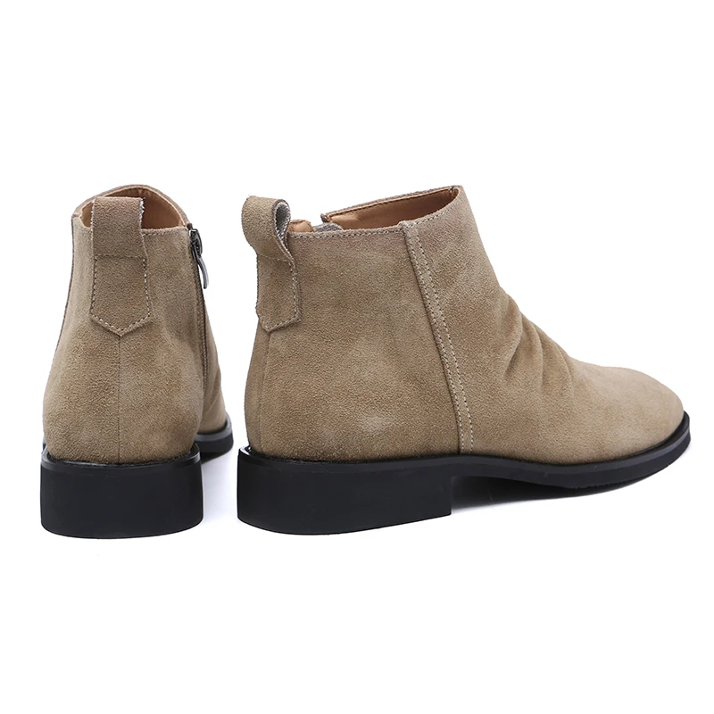 Ceny Misalwa chelsea Boots męska styl Vintage zamek botki zamszowe mężczyźni jesień zima suknia ślubna buty Botas Hombre