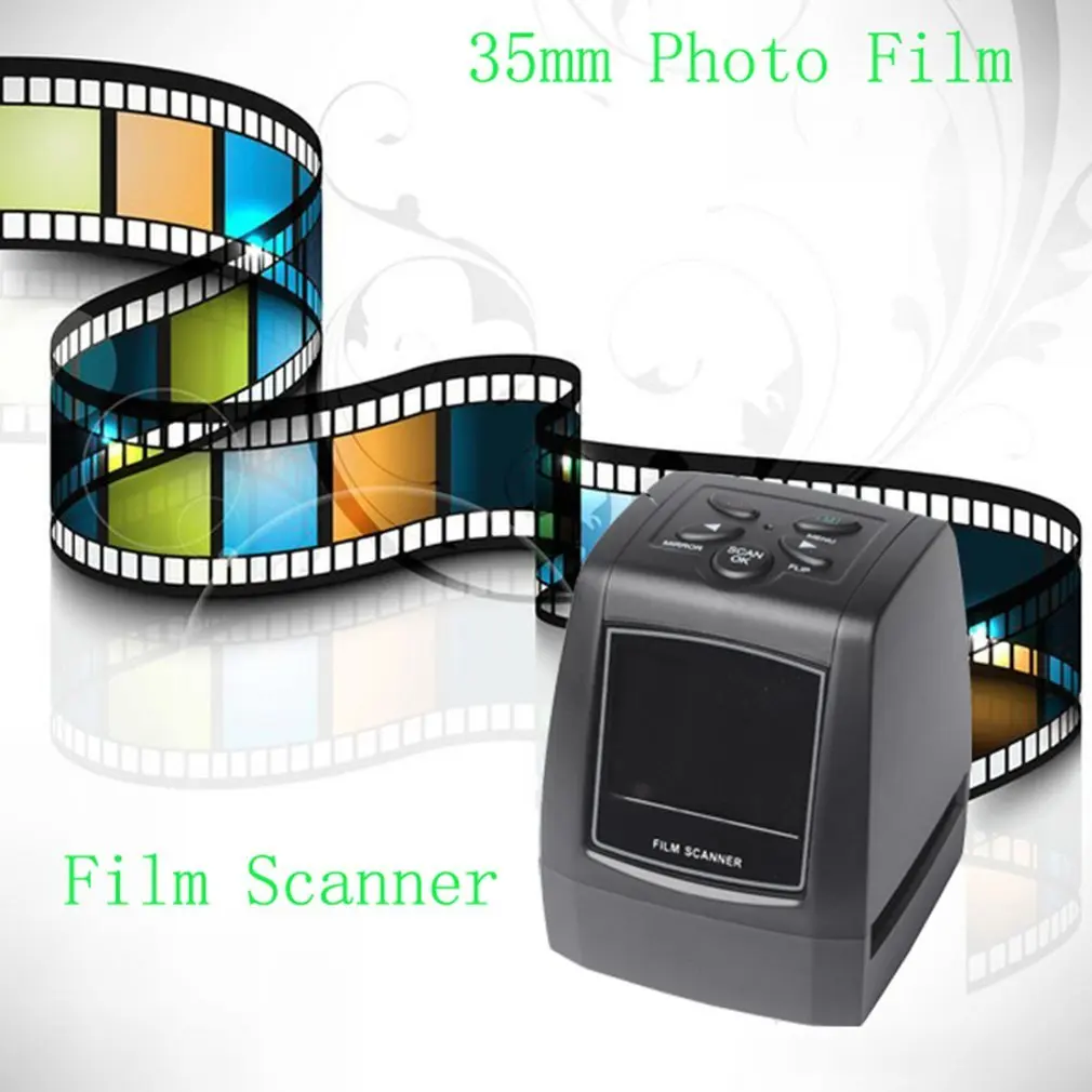 MINI 5MP 35mm Negative Film Scanner Negative Slide Photo film Converts USB Cable LCD Slide 2.4" TFT Digital Film Con large format scanner