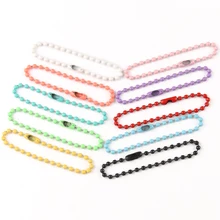 20 pièces 12cm longueur Boule Colorée Perle Chaînes S'adapte Porte-clés Porte-clés Poupées Étiquette Étiquette de Main Connecteur BIJOUX À BRICOLER SOI-MÊME Faisant Des Accessoires