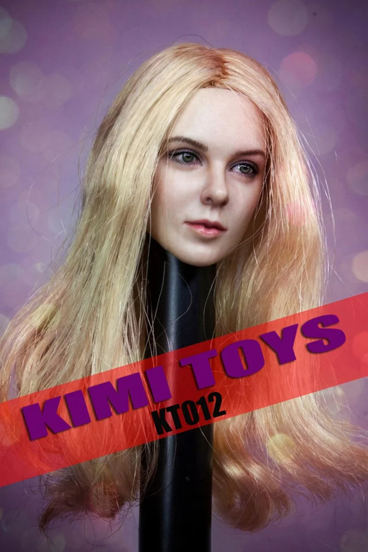 Коллекционные KIMI KT012 1/6 масштаб Европейская Красота Девушка голова резьба с длинными светлыми волосами модель для 12 ''фигурка тела