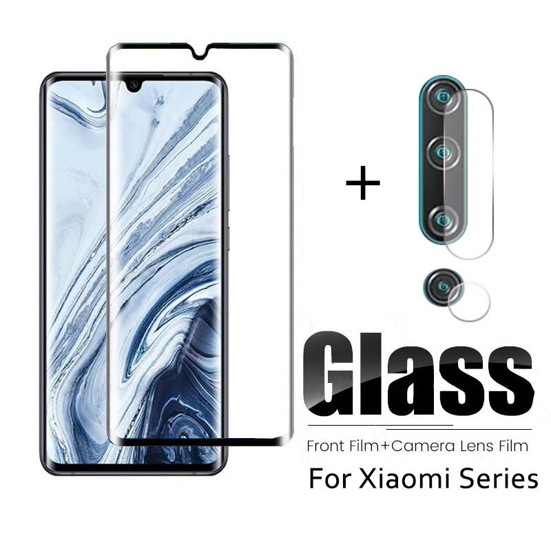 2 в 1 камера закаленное стекло для Xiaomi Mi Note 10 Pro Защита экрана CC9 Note10Pro Защитное