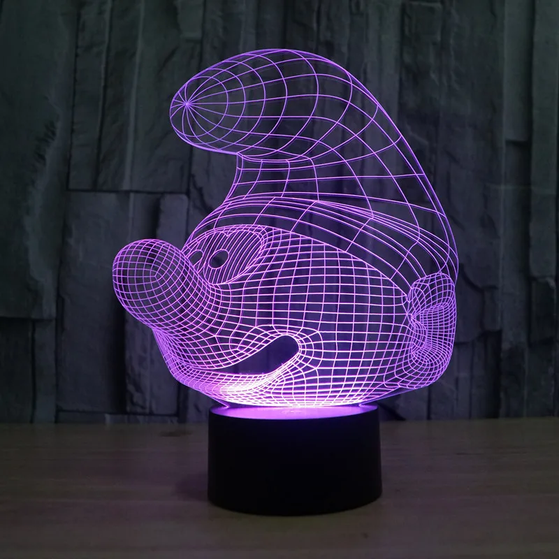 

Smurfs Colorful Illusion Lights LED Acrylic Visual Lamp Touch Switch Gradient Lamp Colorful 3D Lamp