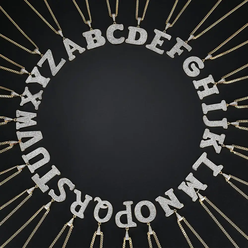 JINSE, инициалы, A-Z, Bubble Letter Pendan, ожерелье, на заказ, имя, буква, Шарм для мужчин и женщин, Iced CZ, хип-хоп ювелирные изделия, кубинская цепь