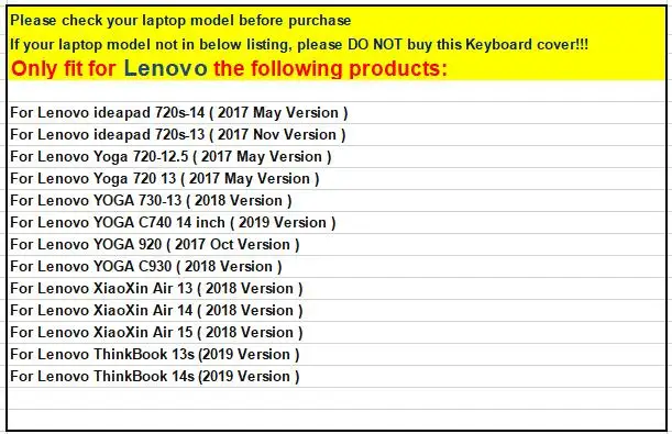 Чехол-клавиатура для ноутбука lenovo Yoga C740 720 730 920 C930 IdeaPad 720s ThinkBook 13s 14 s, пленка для клавиатуры ноутбука, прозрачная пленка из ТПУ