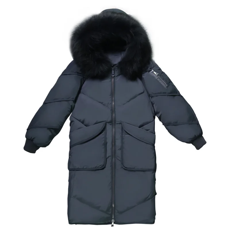 New Down Dress Female Mid-long Winter Korean Edition Fashion Big-collar Coat with Thickened Thermal Cap Female Dress