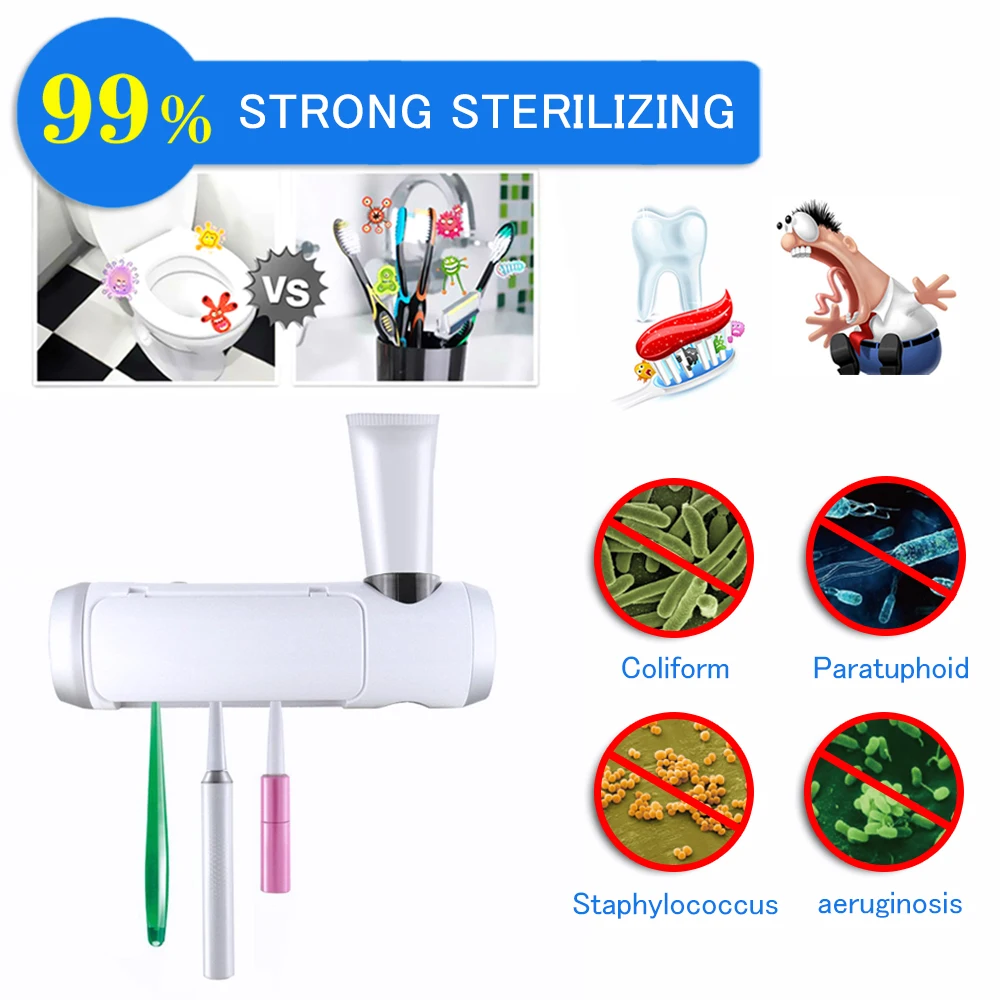 

Toothbrush UV Disinfection Box 8 Minutes Disinfection 99.8% Sterilization effect UV Toothbrush Sterilizer Mounted Holder Wall