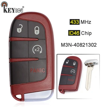

KEYECU 433MHz ID46 Chip M3N-40821302 Replacement 3+1 4 Button Smart Remote Key Fob or Dodge Durango 2014-2019 Journey 2011-2019