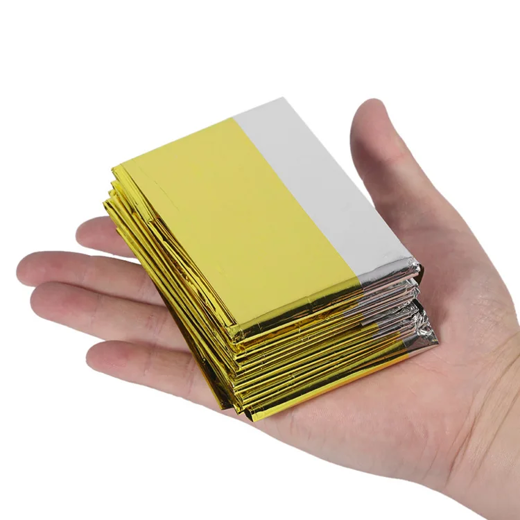 

Outdoor Emergency Blanket ying ji tan Life-Saving Insulation Blanket Sun-resistant Blanket Gold And Silver 140 X 210cm Outdoor S
