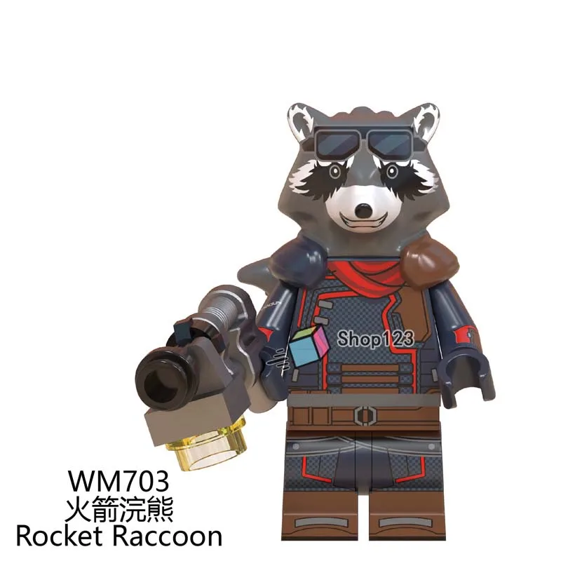

Single Rocket Raccoon Marvel Avengers 4 Treeman Star Lord Nebula Guardians of Galaxy Action Building Blocks Toys