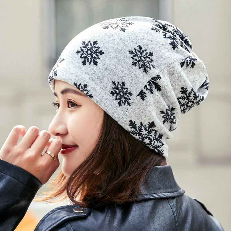 Бренд longkeperer Новая женская бини шляпа Повседневная полиэстеровый шарф шапки для женщин Skullies девушки снежинка зимние шапки для женщин