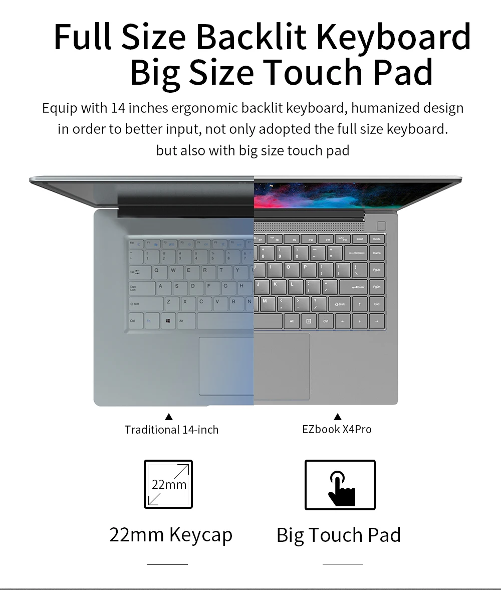 Jumper EZbook X4 Pro ноутбук 14 &quotFHD дисплей Intel Core i3 5005U 8 Гб 256 ГБ SSD двухдиапазонный Wifi Win 10