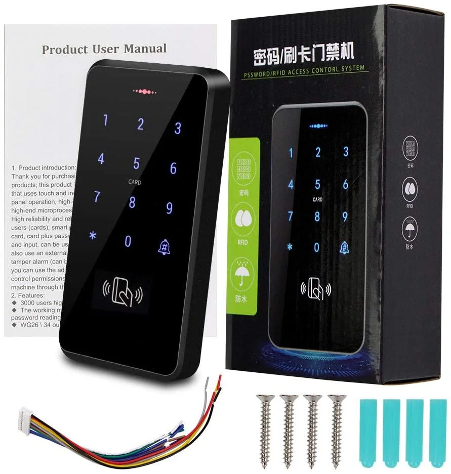 YiToo IP68 Fully Waterproof RFID Access Control Keypad 3000 Users Touch Screen Door Lock Controller with 125KHz Key Card Outdoor access control keypad,fingerprint access control keypad