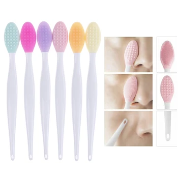 

Silicone Blackhead Nose Cleaning Skin Care Remover Tool Washing Makeup Brush Eyelash Wash Brush Nose Blackhead Cleaner Brush