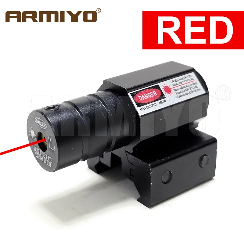 Тактический armiyo 635-655nm пистолет Красный точечный Лазер 50-100 м Диапазон точка зрения Регулируемый дистанционный переключатель 11 мм и 20 мм рельс Охота