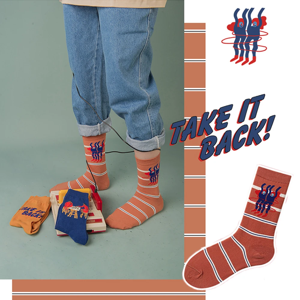 Женские носки Забавные милые с мультяшным сыром попкорном пивной Бобом