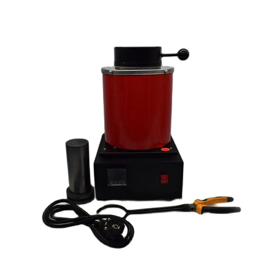 220V Metal Melting Furnace with 2kg Graphite Crucible Tong Gold Silver