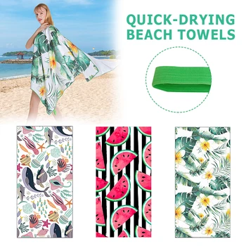 

Quick-Drying Beach Towels Summer Towel Absorbent Quick-Drying Beach Towel Bath Towel Big Flower Figure Creative Wash Towel