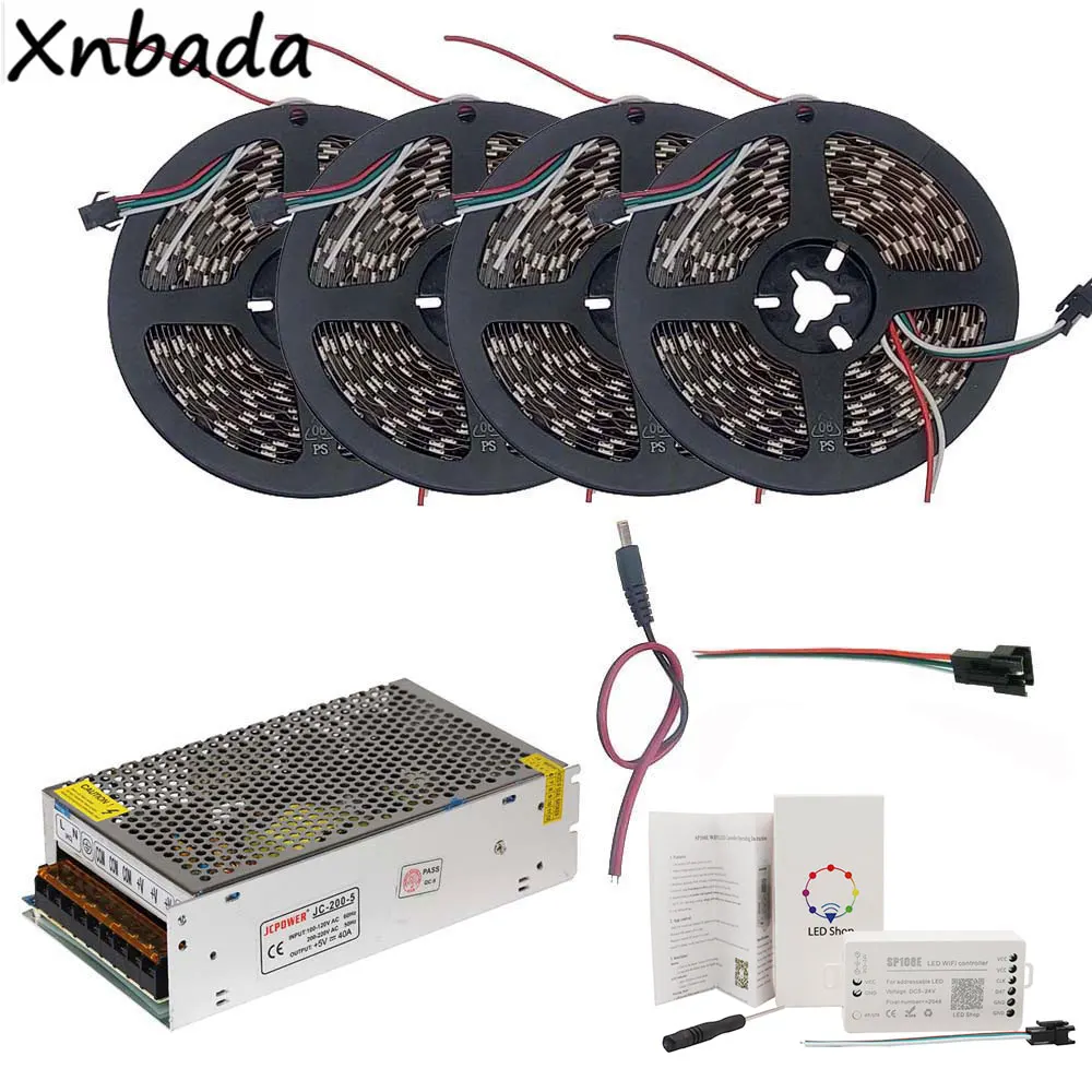  5m 10m 15m 20m WS2812B WS2812 30Leds/m 60Leds/m RGB Led StripSP108E WIFI RGB Led Controller DC5V Po - 32907993528