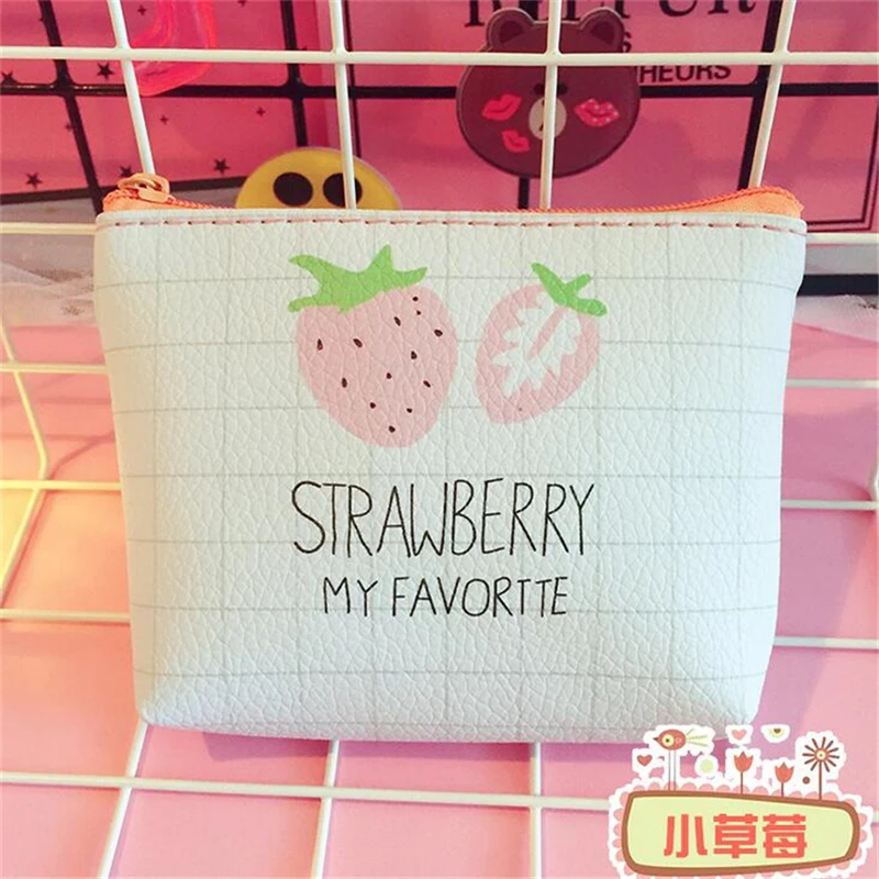 two strawberry Мини-косметичка, портативный органайзер для путешествий, косметичка, простой многофункциональный чехол для макияжа с принтом кошки, маленькая косметичка для туалетных принадлежностей - Цвет: two strawberry
