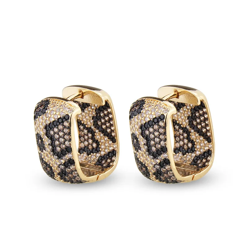 

Earrings 2021 Trend Luxury Cubic Zirconia Leopard Python Pattern Earrings Women's Wedding Party Exquisite Jewelry Beautiful Gift