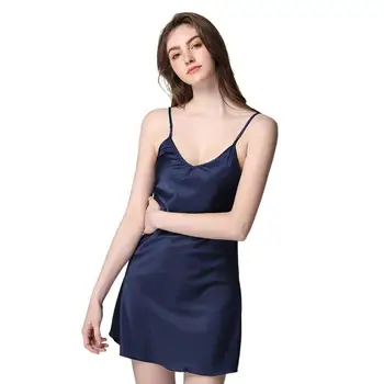 

Women Sexy Silk Solid Lingerie Sling Dress Nightwear Underwear Night Dress Sleepwear Dress