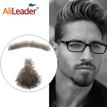 

Alileader Soft Lace Beard And Mustache Hand Made Real Hair Fake Beards Cosplay Synthetic Invisible Moustache