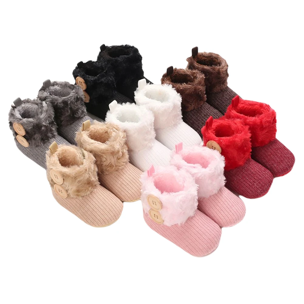 Infant Boots Winter Warm Snow Boots Fleece Soft Sole Anti-Slip Toddler Snow Warm Prewalker Newborn Baby Shoes