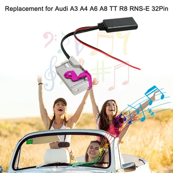 

Car AUX-in Audio Adapter with 4 Radio Tools Wireless Bluetooth Module Aux Cable for Audi A3 A4 A6 A8 TT R8 RNS-E 32Pin