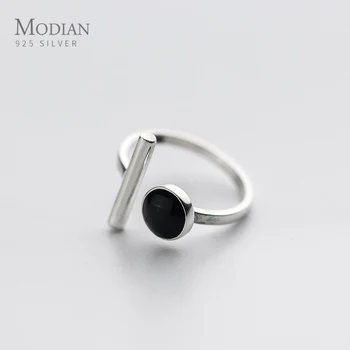 

Modian New Fashion 925 Sterling Silver Simple Geometric Ring for Women Free Size Ring Hiphop Style Fine Jewelry Accessories