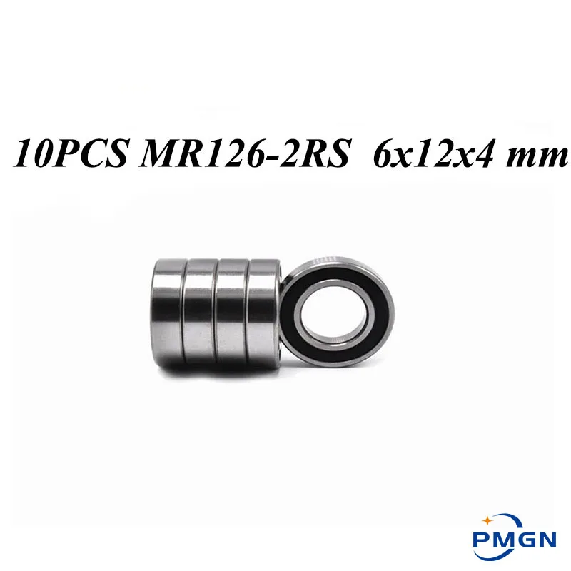 10 Pcs ABEC-5 MR126-2RS MR126 2RS MR126 Rs MR126RS 6X12X4 Mm Rubber Sealed Miniatuur Hoge Kwaliteit diepgroefkogellager