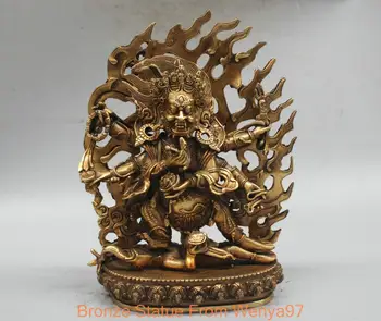 

mei 11'' China Tibet Mahakala Buddha Yamantaka Bronze Statue